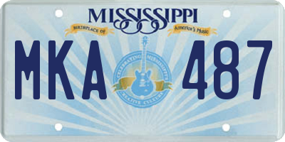 MS license plate MKA487