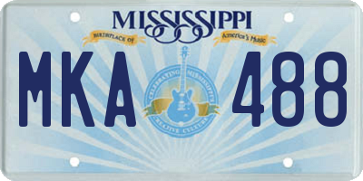 MS license plate MKA488