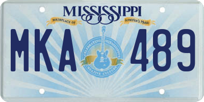 MS license plate MKA489