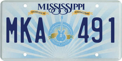 MS license plate MKA491