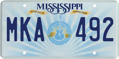 MS license plate MKA492