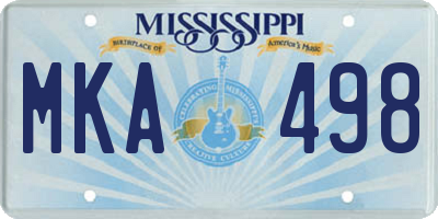 MS license plate MKA498