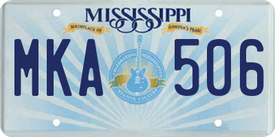 MS license plate MKA506
