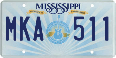 MS license plate MKA511