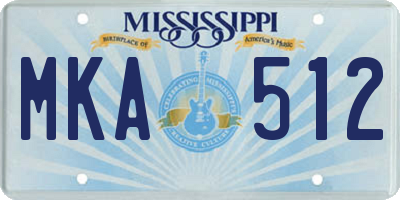MS license plate MKA512