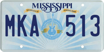 MS license plate MKA513