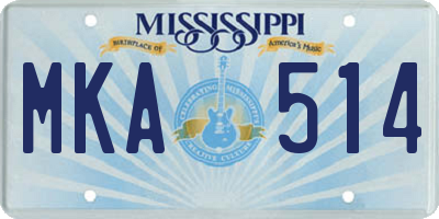 MS license plate MKA514
