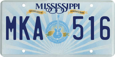 MS license plate MKA516