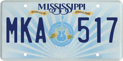 MS license plate MKA517