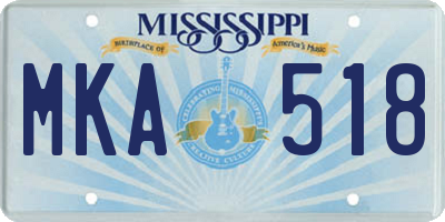 MS license plate MKA518