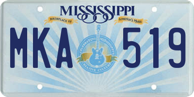 MS license plate MKA519