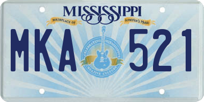 MS license plate MKA521