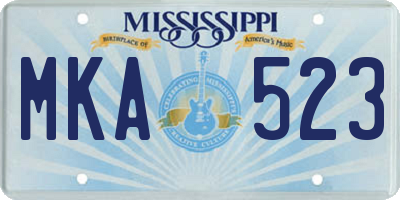MS license plate MKA523