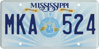 MS license plate MKA524