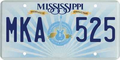 MS license plate MKA525