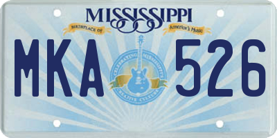 MS license plate MKA526