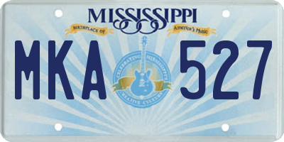 MS license plate MKA527