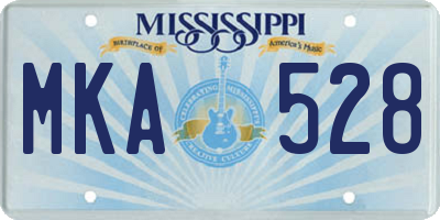 MS license plate MKA528