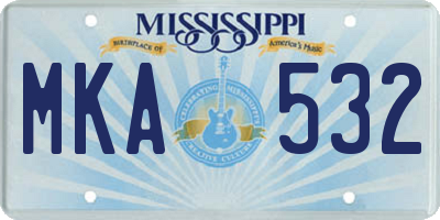 MS license plate MKA532