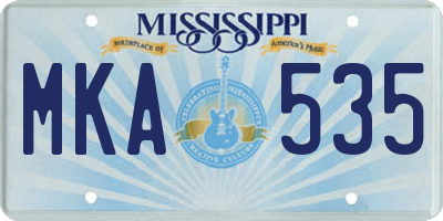 MS license plate MKA535