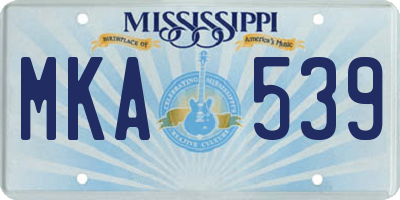 MS license plate MKA539