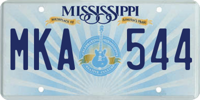MS license plate MKA544