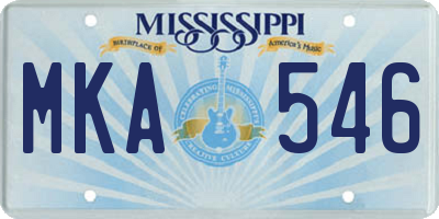 MS license plate MKA546