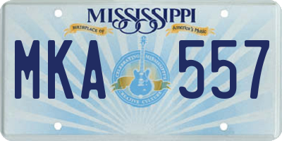 MS license plate MKA557