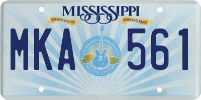MS license plate MKA561
