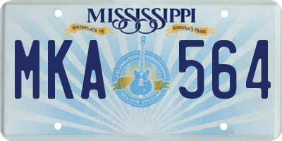 MS license plate MKA564