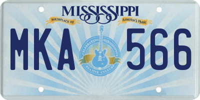 MS license plate MKA566