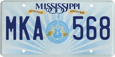 MS license plate MKA568