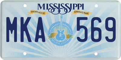 MS license plate MKA569