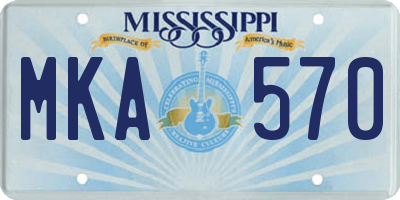 MS license plate MKA570