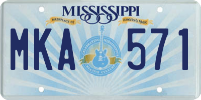 MS license plate MKA571