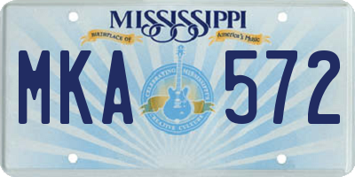 MS license plate MKA572