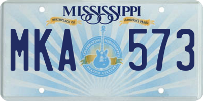 MS license plate MKA573