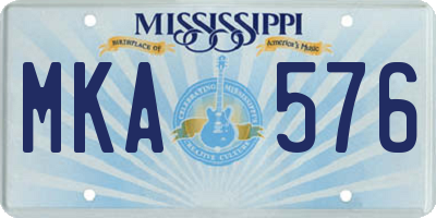 MS license plate MKA576
