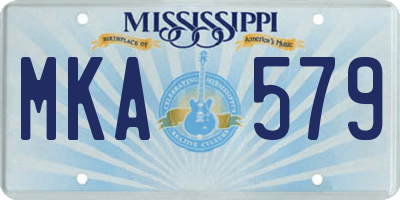 MS license plate MKA579