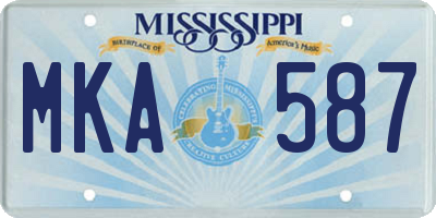 MS license plate MKA587