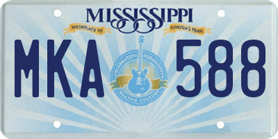 MS license plate MKA588