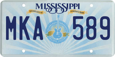 MS license plate MKA589