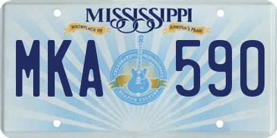 MS license plate MKA590