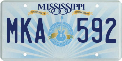 MS license plate MKA592