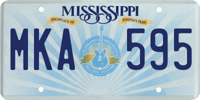 MS license plate MKA595