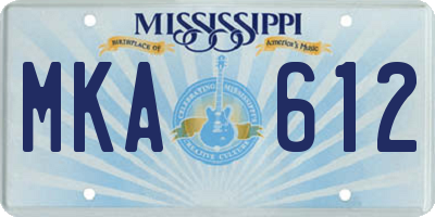 MS license plate MKA612