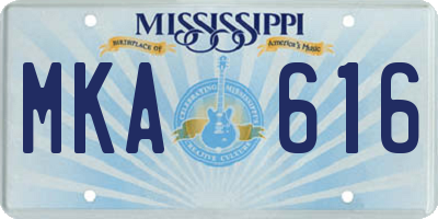 MS license plate MKA616