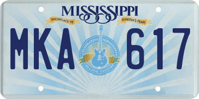 MS license plate MKA617