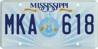 MS license plate MKA618