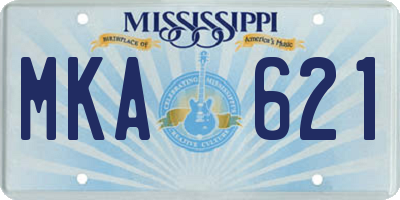 MS license plate MKA621